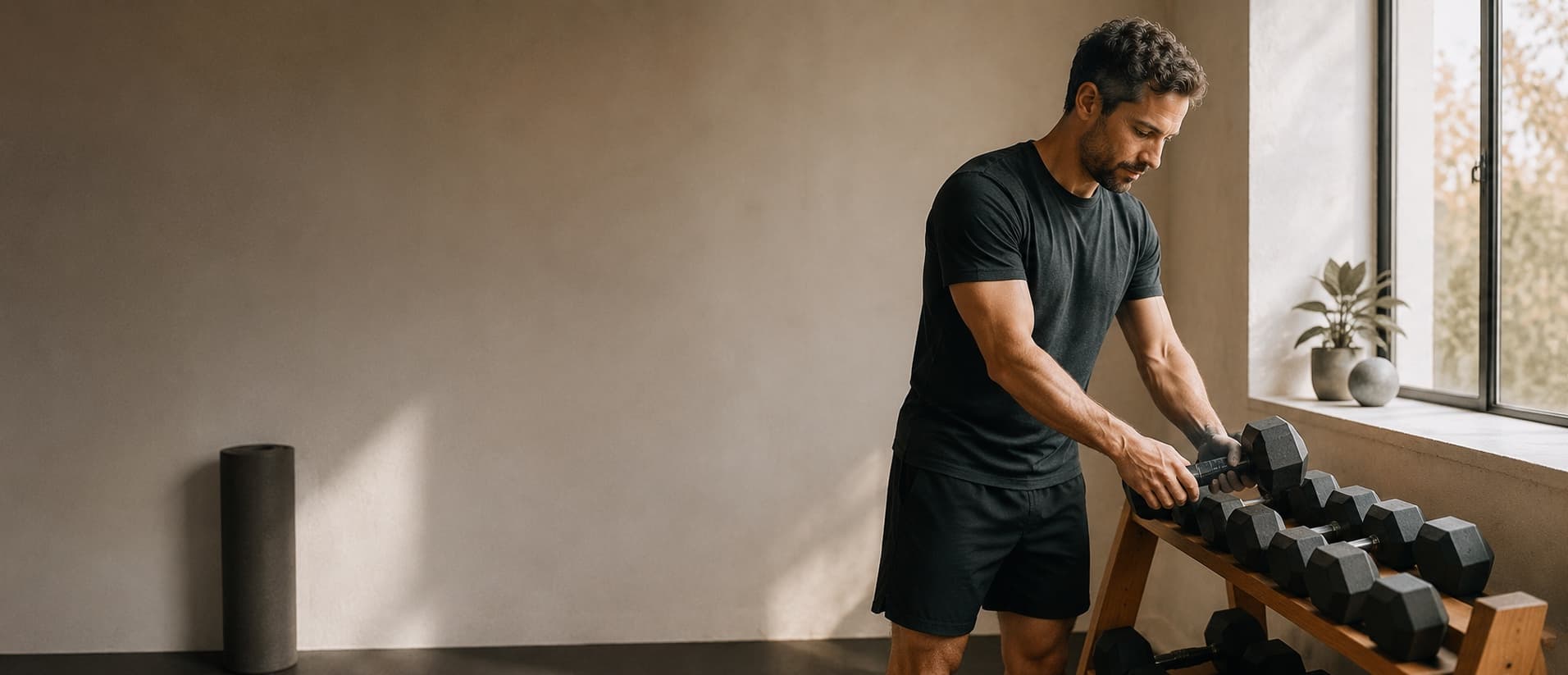 Personal trainer adjusting a client's form during a session